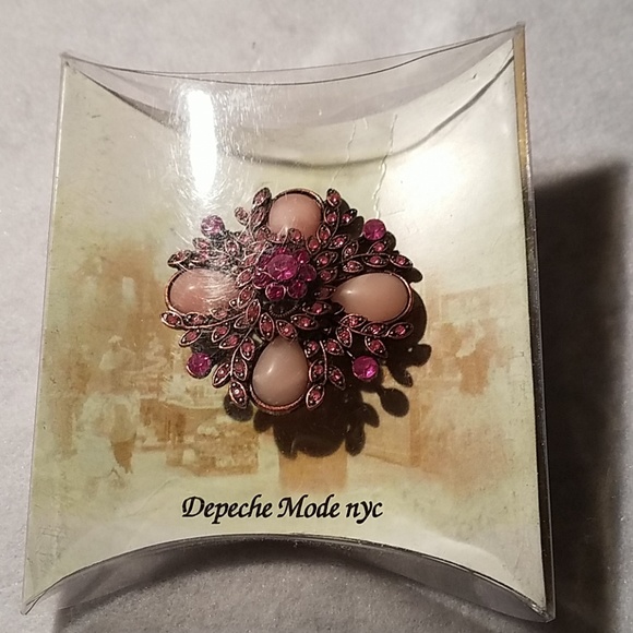 Pink Faux Stones Brooch - Picture 3 of 4